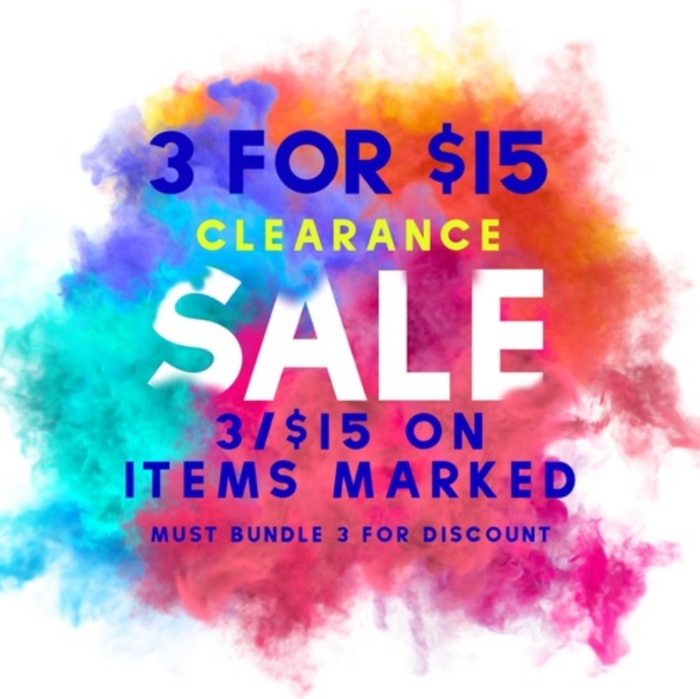 3 for $15 SALE on Select Items